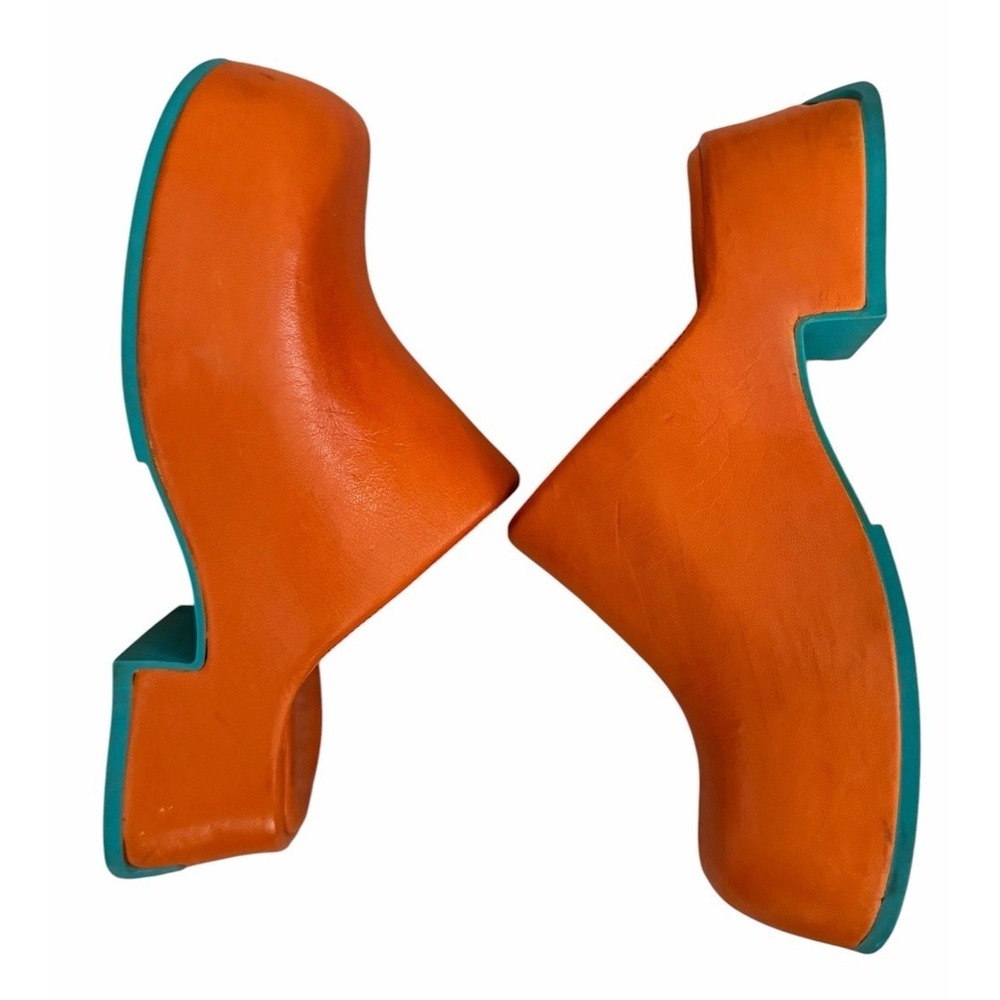 Miista Leather Mules Clogs Orange Women's Size 39 (US Size 9) - Picture 6 of 10